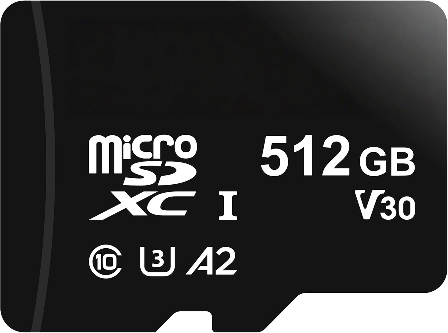 WiiHood microSDXC Memory Card with Full Size Adapter, A2, U3, Read Speed up to 100 MB/s, 512Gb, Black