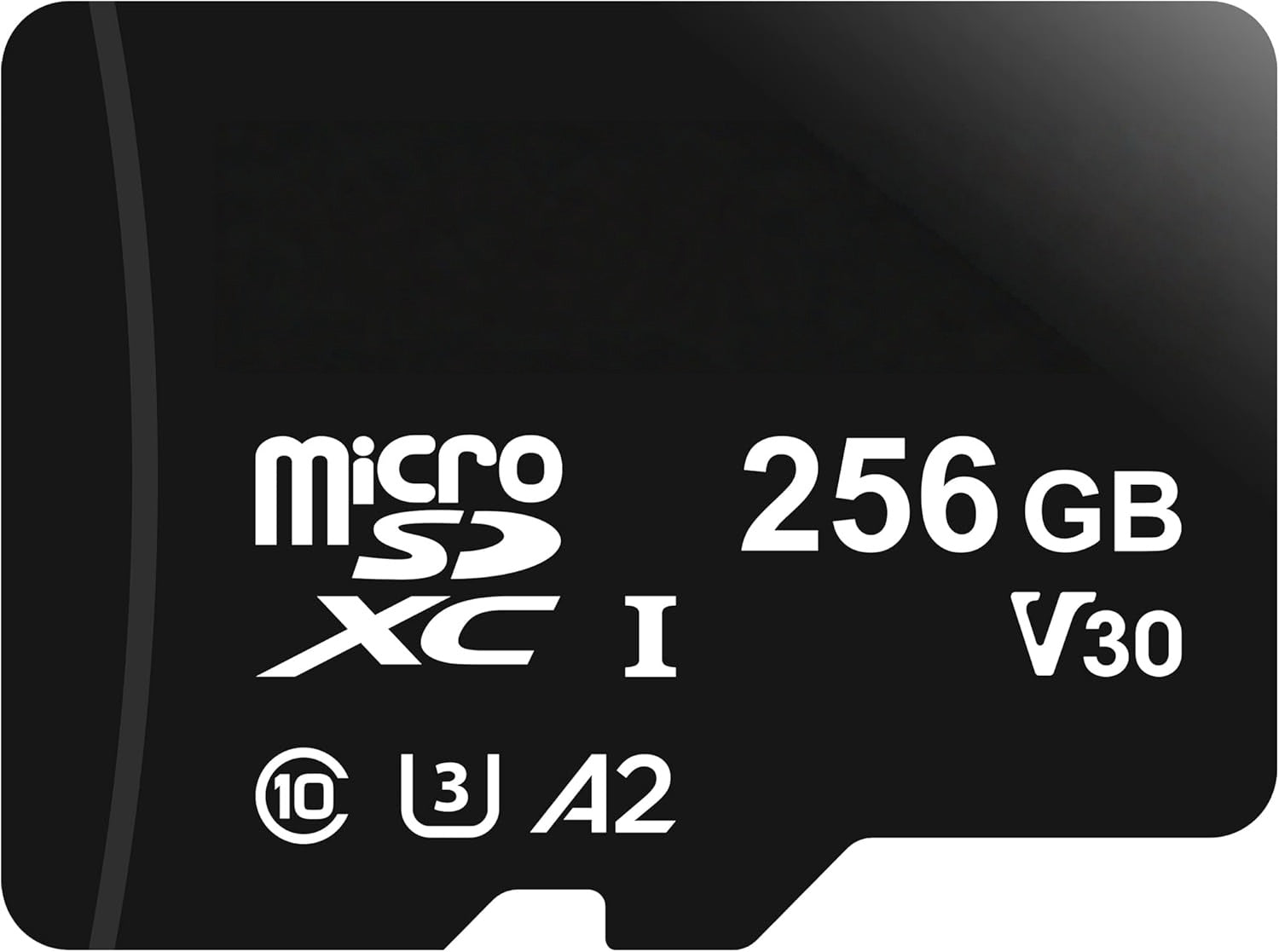 WiiHood microSDXC Memory Card with Full Size Adapter, A2, U3, Read Speed up to 100 MB/s, 256Gb, Black
