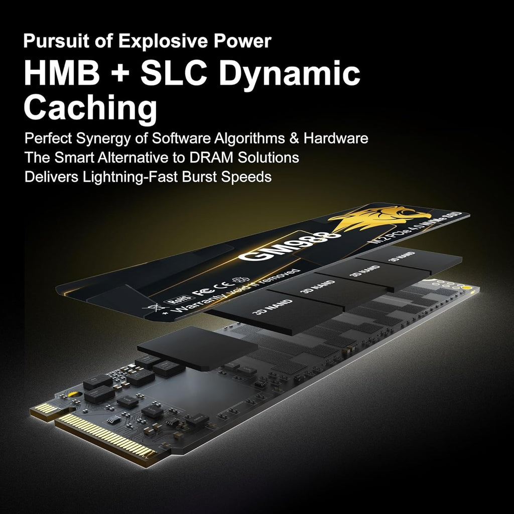 WiiHood M.2 2280 NVMe SSD 512GB Internal PCIe Gen4, Up to 7200MB/s -512GB