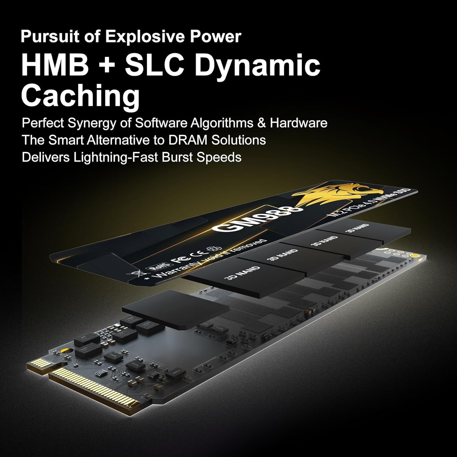 WiiHood M.2 2280 NVMe SSD 512GB Internal PCIe Gen4, Up to 7200MB/s -512GB